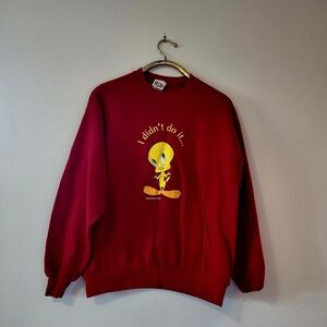 Warner Bros. Red Tweety Crewneck Sweater
